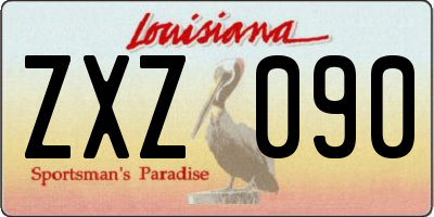LA license plate ZXZ090