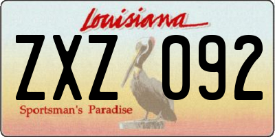 LA license plate ZXZ092