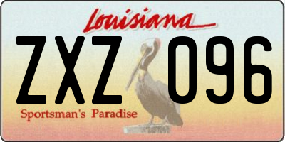 LA license plate ZXZ096