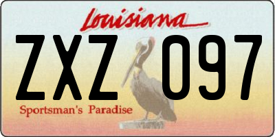 LA license plate ZXZ097