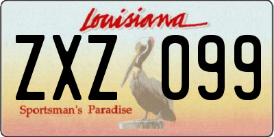 LA license plate ZXZ099