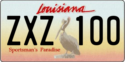 LA license plate ZXZ100