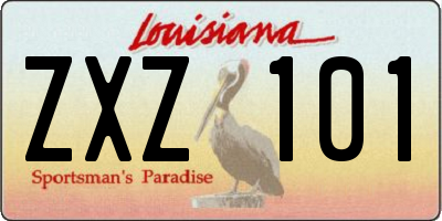 LA license plate ZXZ101