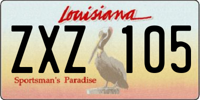 LA license plate ZXZ105