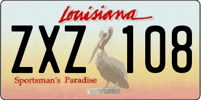 LA license plate ZXZ108