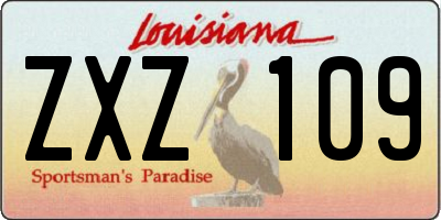 LA license plate ZXZ109