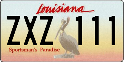 LA license plate ZXZ111