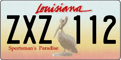 LA license plate ZXZ112