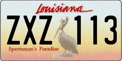 LA license plate ZXZ113
