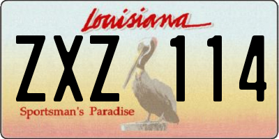 LA license plate ZXZ114