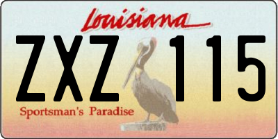 LA license plate ZXZ115