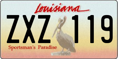 LA license plate ZXZ119