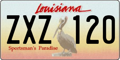 LA license plate ZXZ120