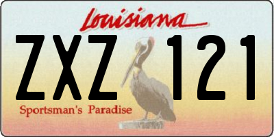 LA license plate ZXZ121
