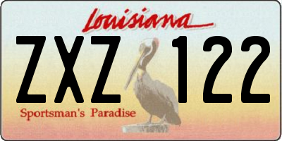 LA license plate ZXZ122