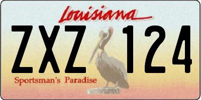LA license plate ZXZ124