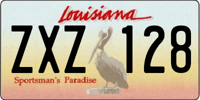 LA license plate ZXZ128