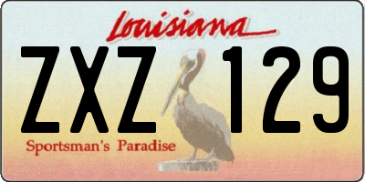 LA license plate ZXZ129
