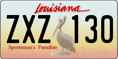 LA license plate ZXZ130