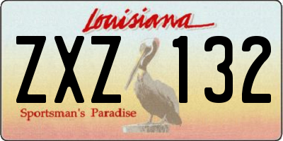 LA license plate ZXZ132