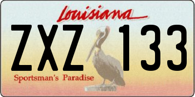 LA license plate ZXZ133