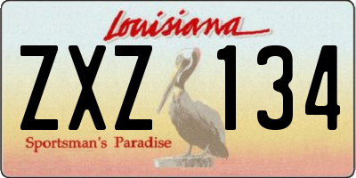 LA license plate ZXZ134