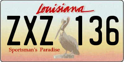 LA license plate ZXZ136