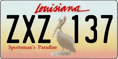 LA license plate ZXZ137