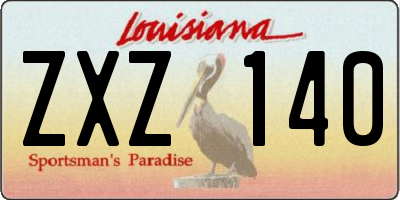 LA license plate ZXZ140