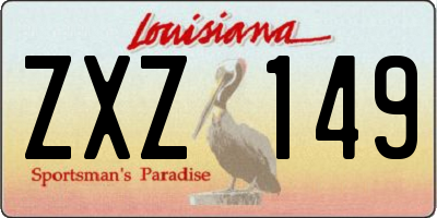 LA license plate ZXZ149