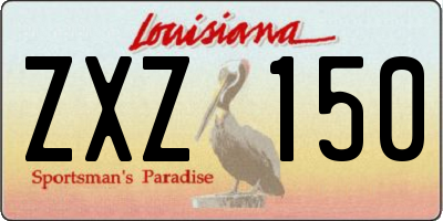 LA license plate ZXZ150