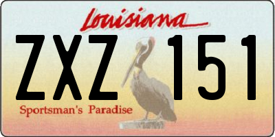 LA license plate ZXZ151