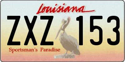 LA license plate ZXZ153