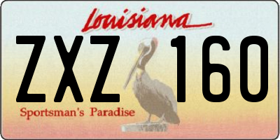 LA license plate ZXZ160