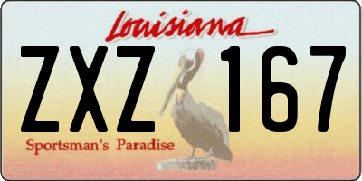 LA license plate ZXZ167
