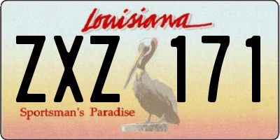 LA license plate ZXZ171