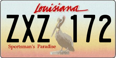 LA license plate ZXZ172