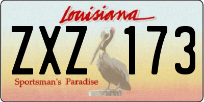 LA license plate ZXZ173
