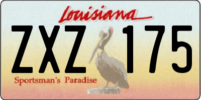 LA license plate ZXZ175