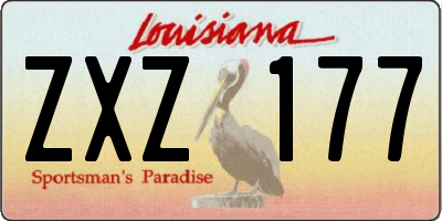 LA license plate ZXZ177