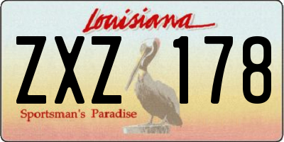 LA license plate ZXZ178