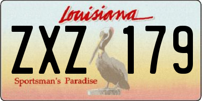LA license plate ZXZ179