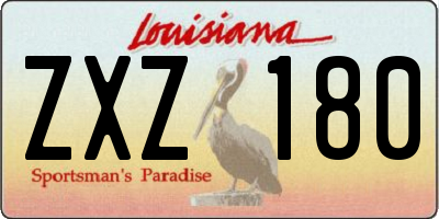 LA license plate ZXZ180