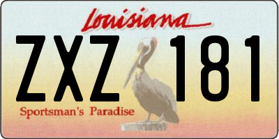LA license plate ZXZ181