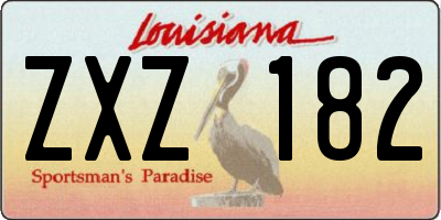 LA license plate ZXZ182