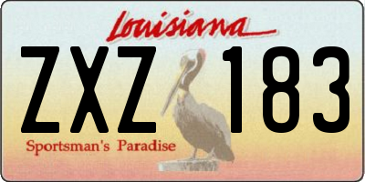 LA license plate ZXZ183
