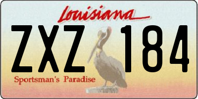 LA license plate ZXZ184