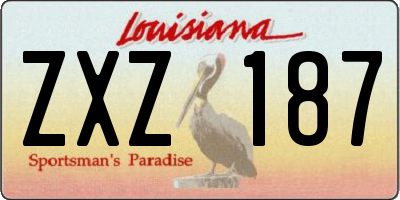 LA license plate ZXZ187