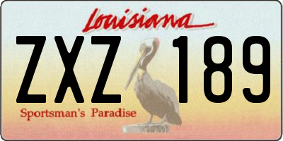 LA license plate ZXZ189