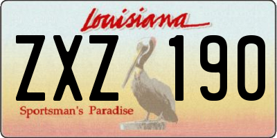 LA license plate ZXZ190